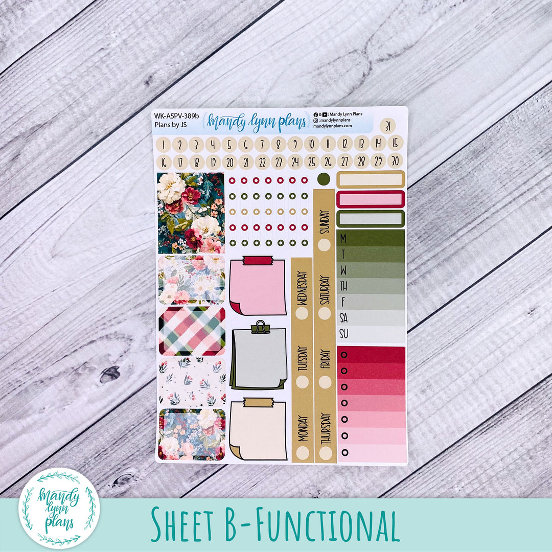 Weekly Kit || A5, B6, A6 Plans by Just Scribble || Holly and Ivy || 389
