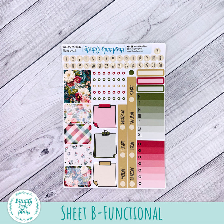 Weekly Kit || A5, B6, A6 Plans by Just Scribble || Holly and Ivy || 389