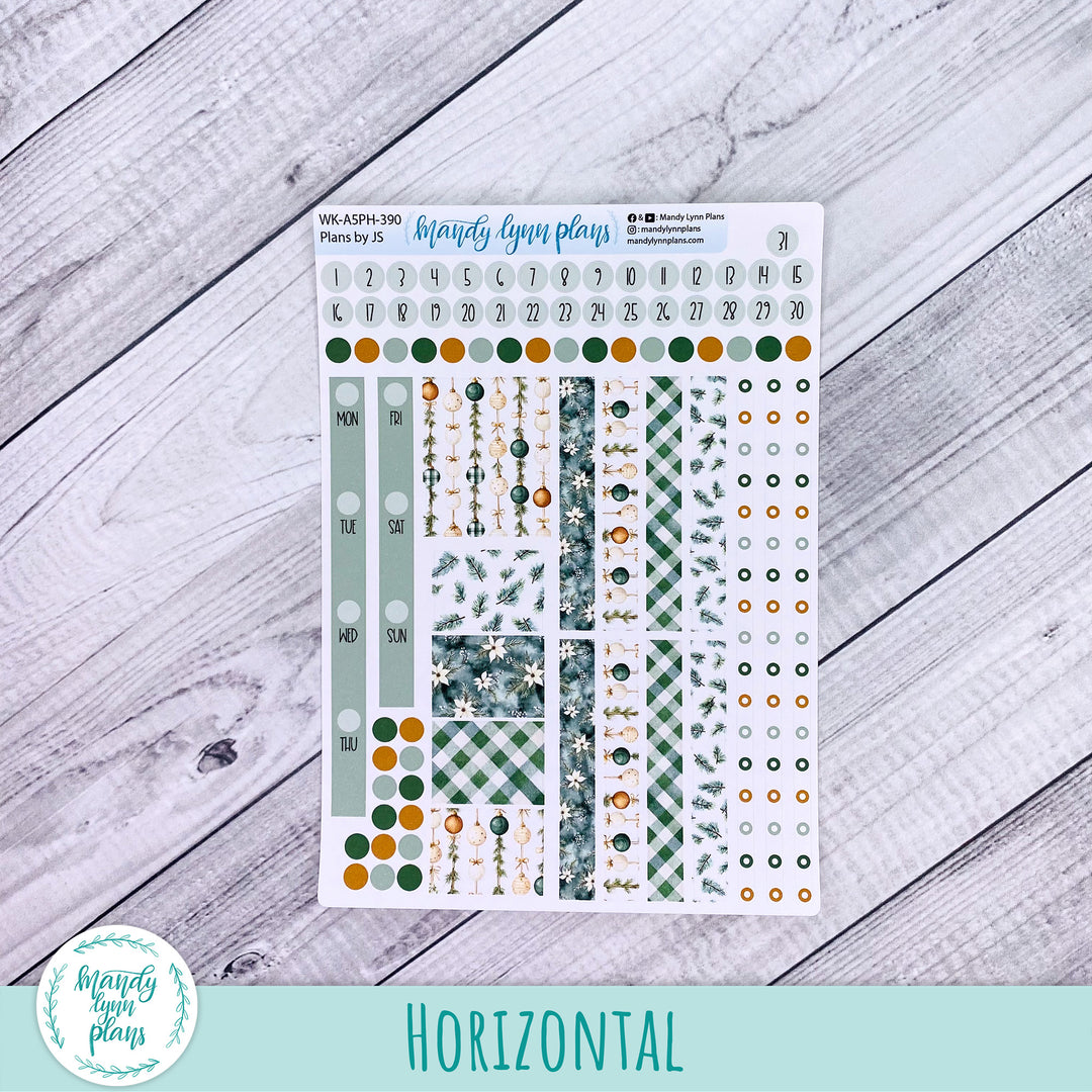 Weekly Kit || A5, B6, A6 Plans by Just Scribble || Elegant Evergreen || 390