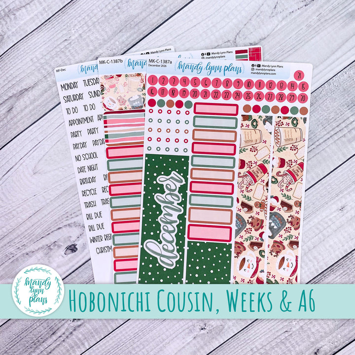 December 2026 or Any Month Monthly Kit || Hobonichi Cousin, Weeks, A6 || Cozy Christmas || 387