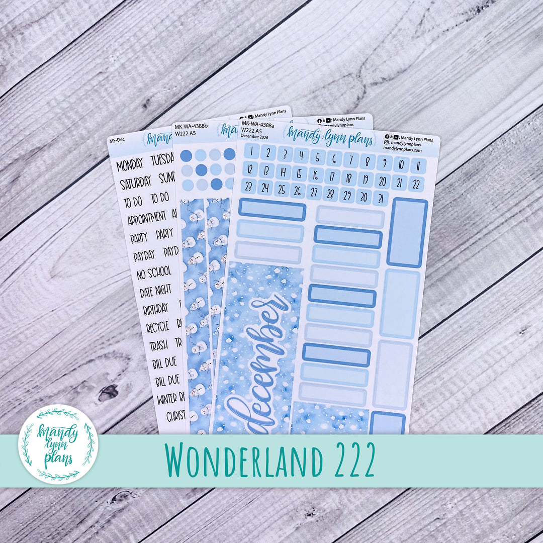 December 2026 or Any Month Monthly Kit || Wonderland 222 A5, B6, A6 || Joyful Snow || 388