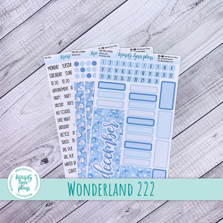December 2026 or Any Month Monthly Kit || Wonderland 222 A5, B6, A6 || Joyful Snow || 388