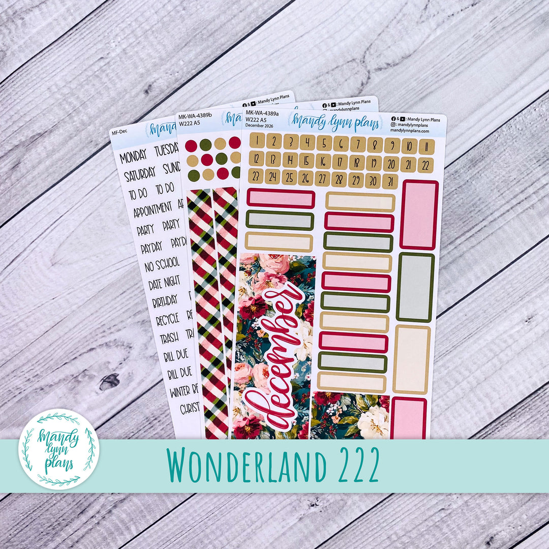 December 2026 or Any Month Monthly Kit || Wonderland 222 A5, B6, A6 || Holly and Ivy || 389