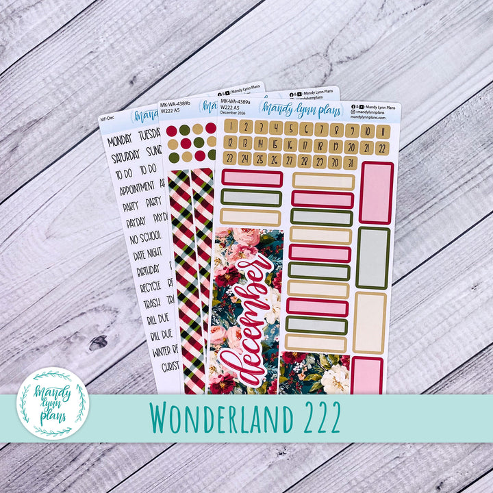 December 2026 or Any Month Monthly Kit || Wonderland 222 A5, B6, A6 || Holly and Ivy || 389