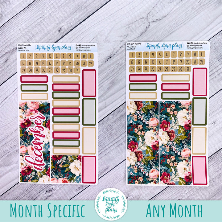 December 2026 or Any Month Monthly Kit || Wonderland 222 A5, B6, A6 || Holly and Ivy || 389