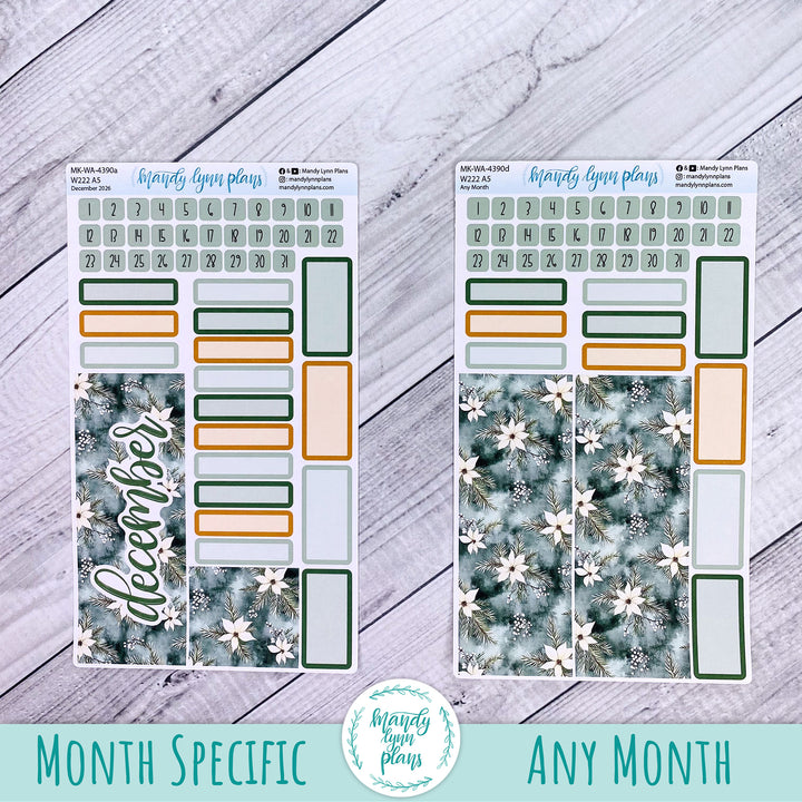 December 2026 or Any Month Monthly Kit || Wonderland 222 A5, B6, A6 || Elegant Evergreen || 390