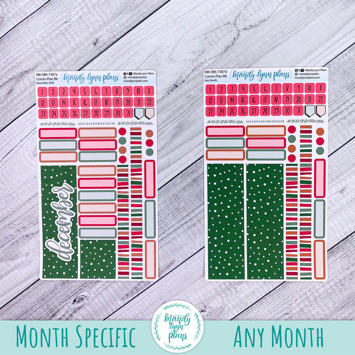 December 2026 or Any Month Monthly Kit || Sterling Ink A5, A5 Slim, B6, B6 Slim, N1, N2 Common Planner || Cozy Christmas || 387