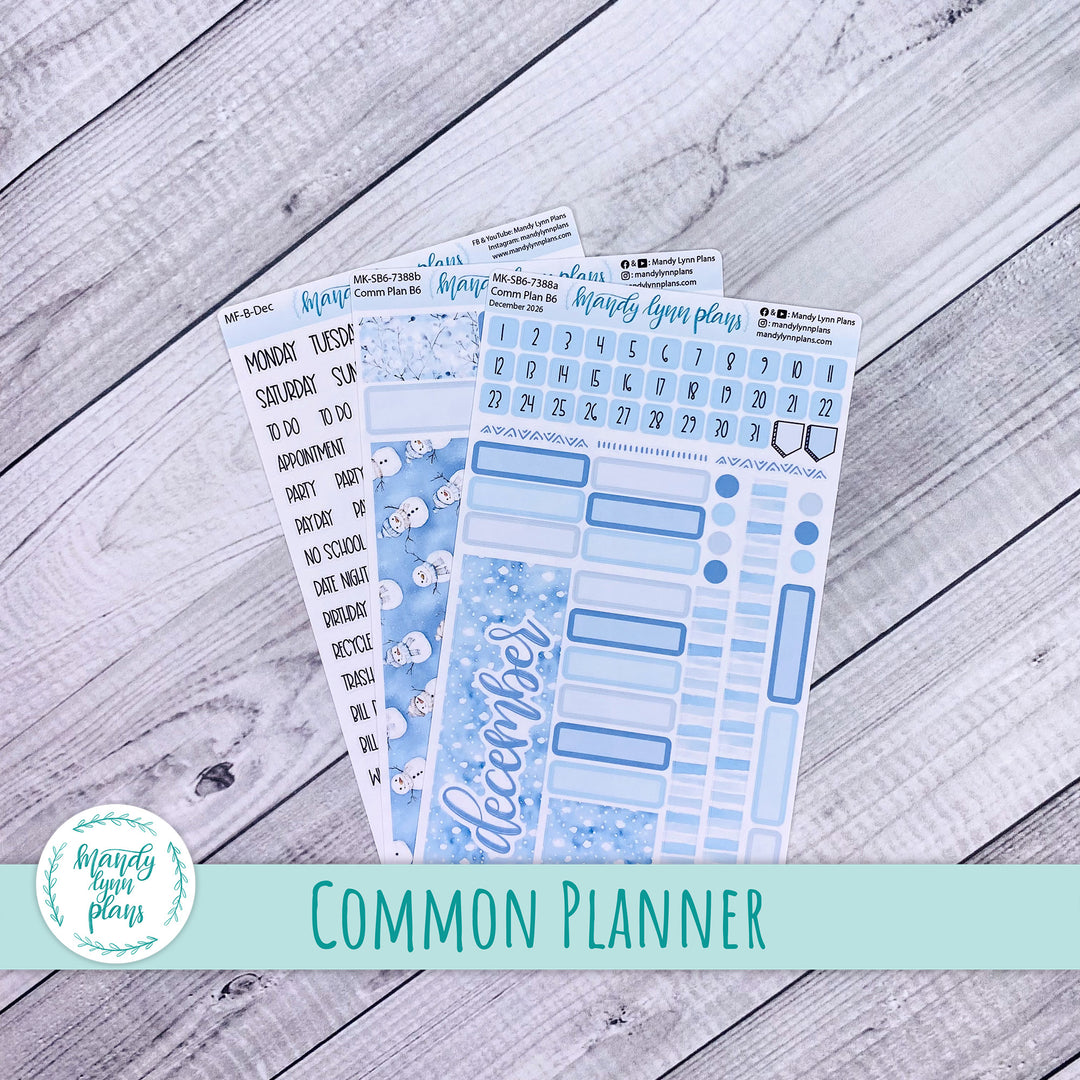 December 2026 or Any Month Monthly Kit || Sterling Ink A5, A5 Slim, B6, B6 Slim, N1, N2 Common Planner || Joyful Snow || 388