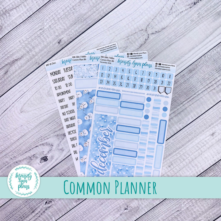 December 2026 or Any Month Monthly Kit || Sterling Ink A5, A5 Slim, B6, B6 Slim, N1, N2 Common Planner || Joyful Snow || 388