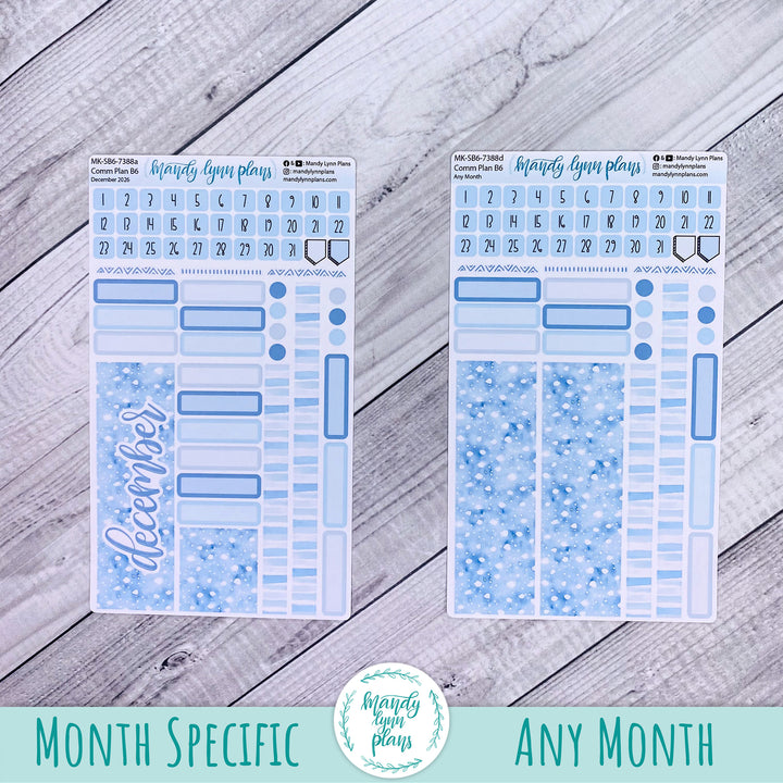 December 2026 or Any Month Monthly Kit || Sterling Ink A5, A5 Slim, B6, B6 Slim, N1, N2 Common Planner || Joyful Snow || 388