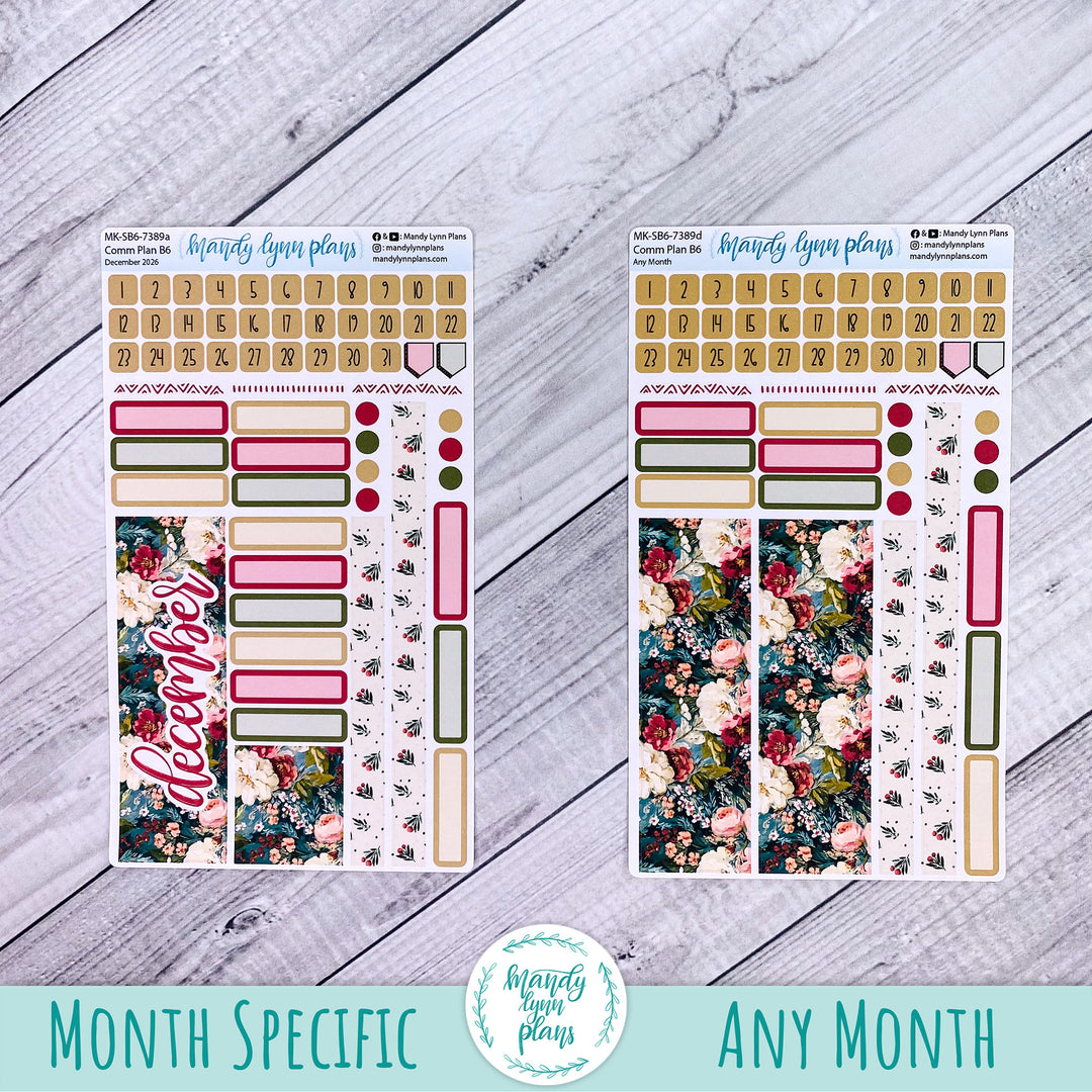 December 2026 or Any Month Monthly Kit || Sterling Ink A5, A5 Slim, B6, B6 Slim, N1, N2 Common Planner || Holly and Ivy || 389