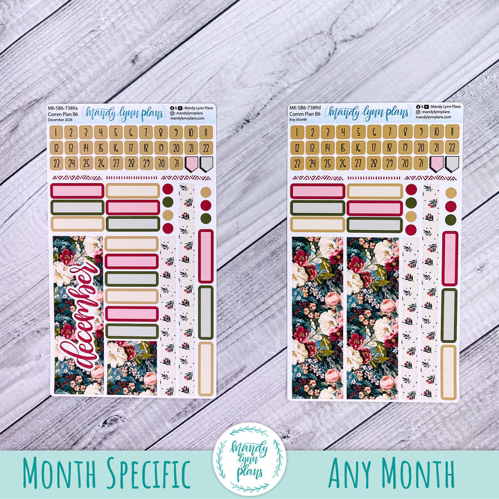 December 2026 or Any Month Monthly Kit || Sterling Ink A5, A5 Slim, B6, B6 Slim, N1, N2 Common Planner || Holly and Ivy || 389