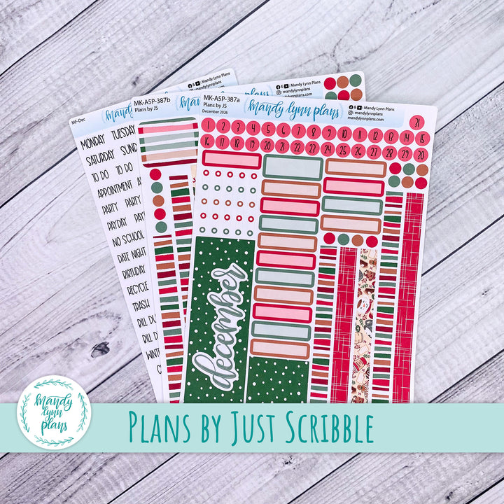 December 2026 or Any Month Monthly Kit || A5, B6, A6 Plans by Just Scribble || Cozy Christmas || 387