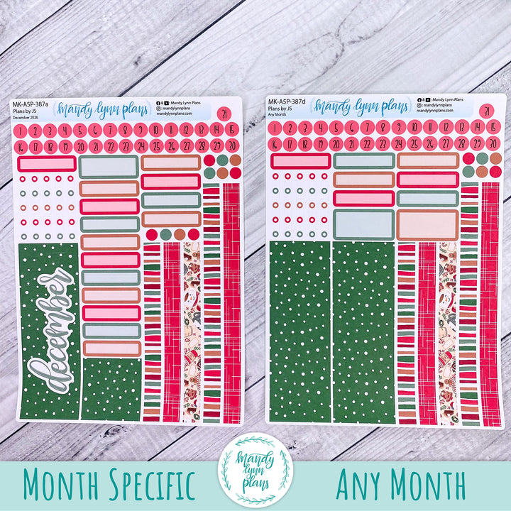 December 2026 or Any Month Monthly Kit || A5, B6, A6 Plans by Just Scribble || Cozy Christmas || 387