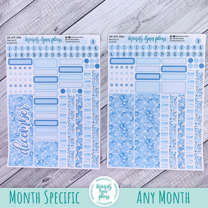 December 2026 or Any Month Monthly Kit || A5, B6, A6 Plans by Just Scribble || Joyful Snow || 388