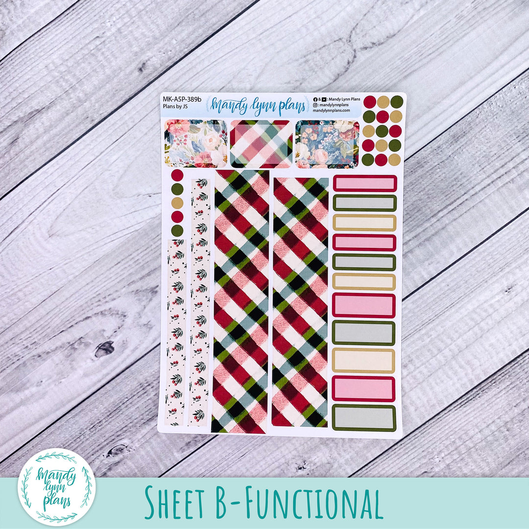 December 2026 or Any Month Monthly Kit || A5, B6, A6 Plans by Just Scribble || Holly and Ivy || 389