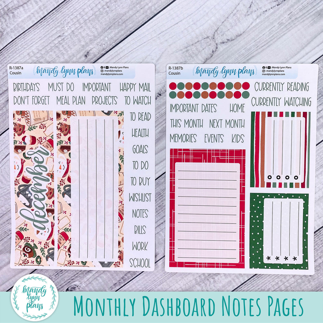 December Dashboard Kit || Hobonichi, Common Planner, Wonderland 222, Plans by Just Scribble || Cozy Christmas || 387