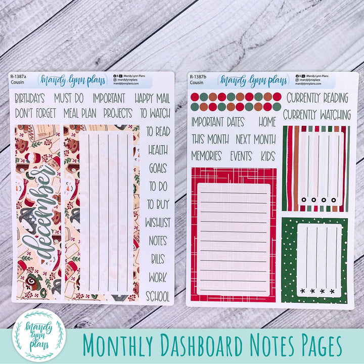 December Dashboard Kit || Hobonichi, Common Planner, Wonderland 222, Plans by Just Scribble || Cozy Christmas || 387