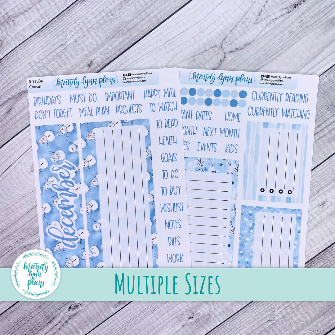December Dashboard Kit || Hobonichi, Common Planner, Wonderland 222, Plans by Just Scribble || Joyful Snow || 388