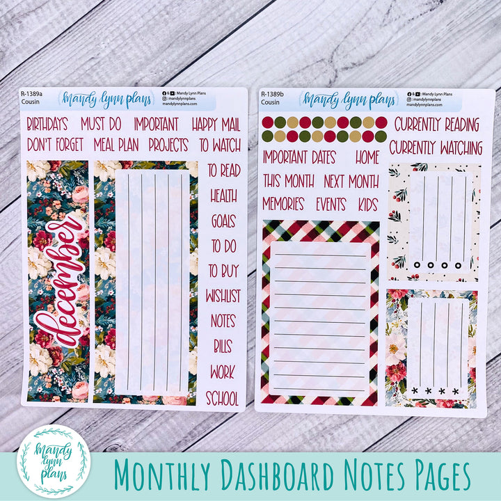 December Dashboard Kit || Hobonichi, Common Planner, Wonderland 222, Plans by Just Scribble || Holly and Ivy || 389