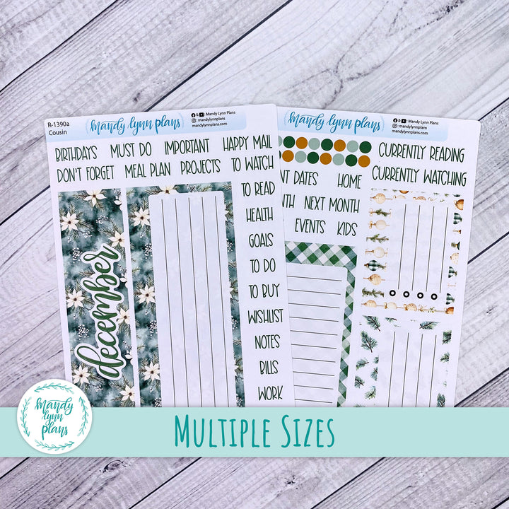 December Dashboard Kit || Hobonichi, Common Planner, Wonderland 222, Plans by Just Scribble || Elegant Evergreen || 390
