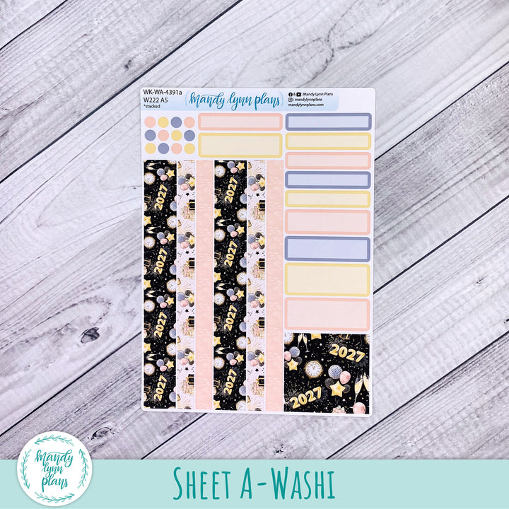 Weekly Kit || Wonderland 222 A5, B6, A6 || Stacked, Unstacked, Horizontal || New Year's Party || 391