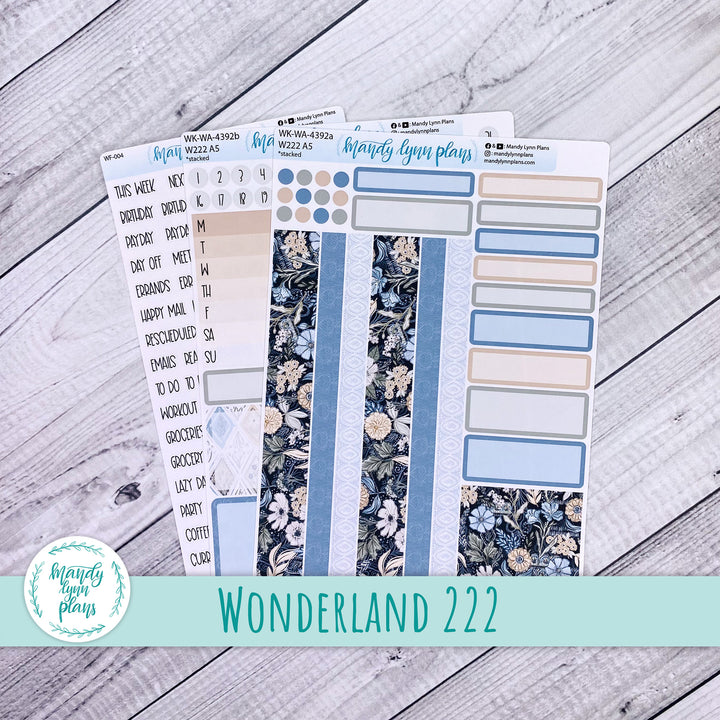 Weekly Kit || Wonderland 222 A5, B6, A6 || Stacked, Unstacked, Horizontal || Midnight Meadow || 392