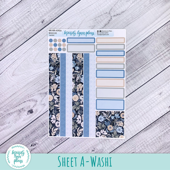 Weekly Kit || Wonderland 222 A5, B6, A6 || Stacked, Unstacked, Horizontal || Midnight Meadow || 392