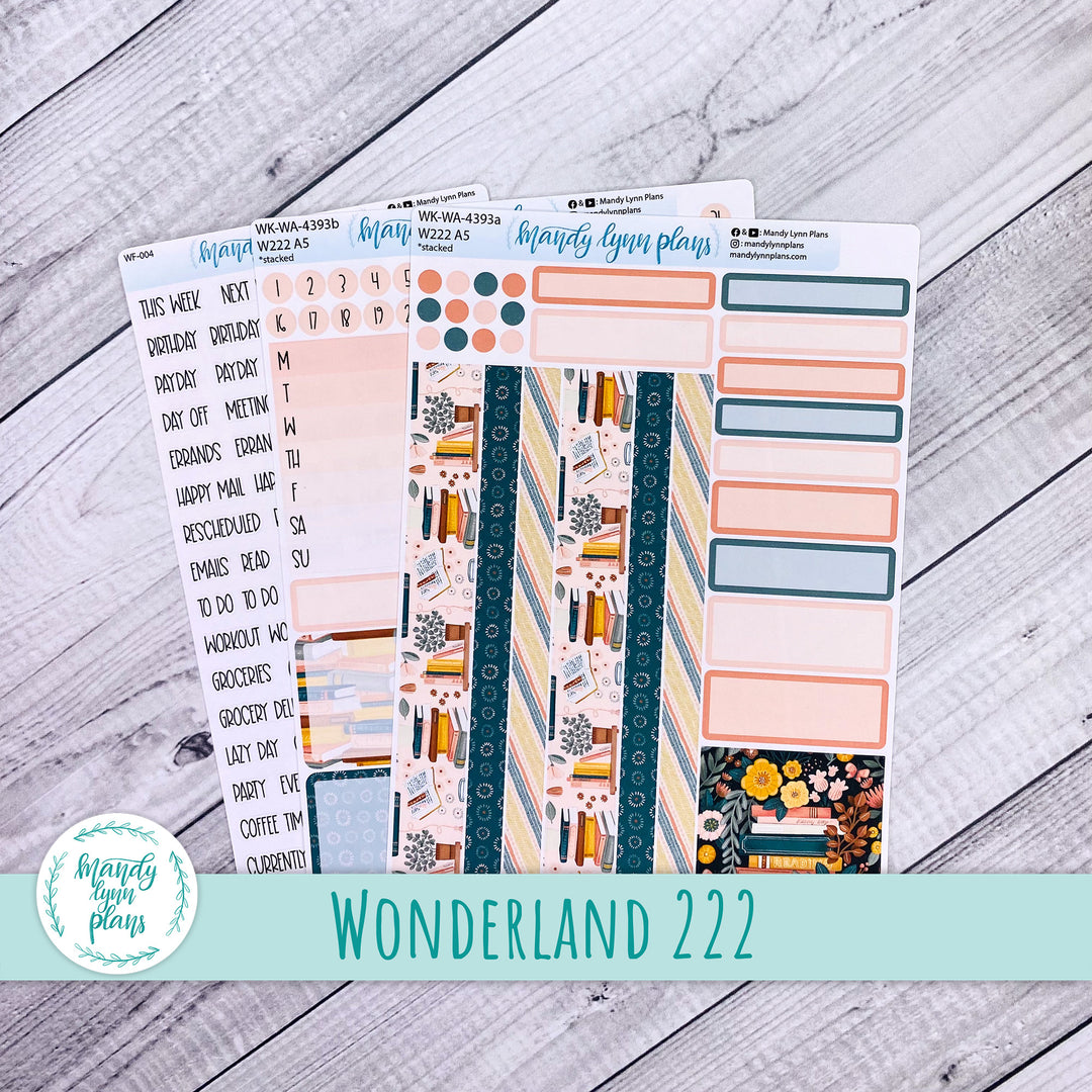 Weekly Kit || Wonderland 222 A5, B6, A6 || Stacked, Unstacked, Horizontal || Book Club || 393