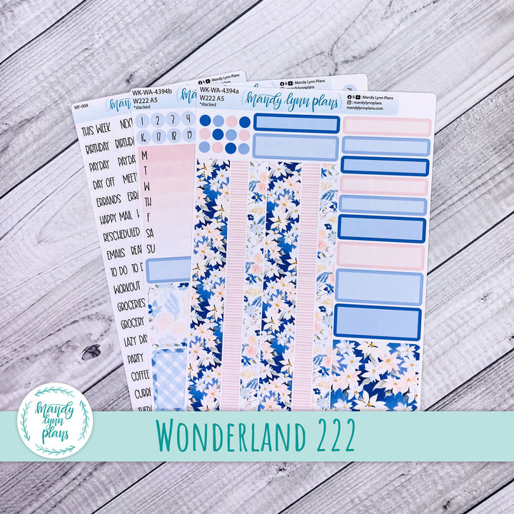 Weekly Kit || Wonderland 222 A5, B6, A6 || Stacked, Unstacked, Horizontal || Pretty in Pink || 394