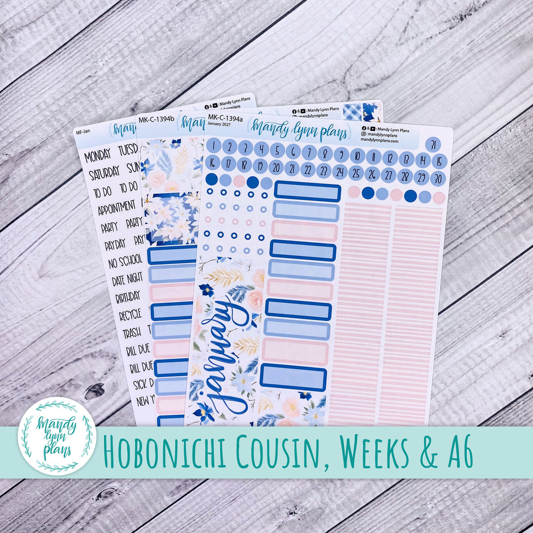 January 2027 or Any Month Monthly Kit || Hobonichi Cousin, Weeks, A6 || Pretty in Pink || 394