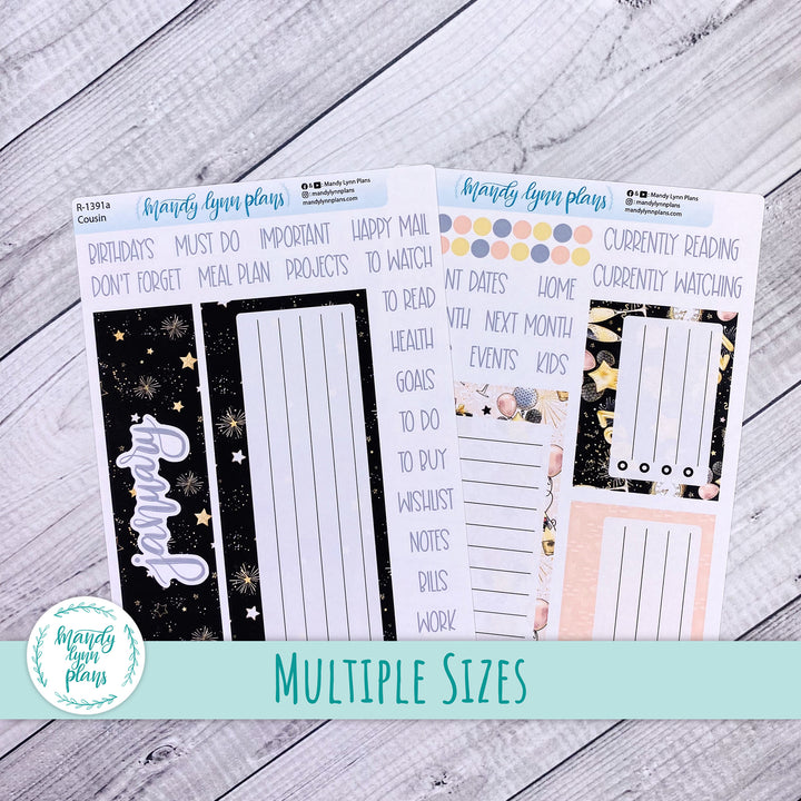 January Dashboard Kit || Hobonichi, Sterling Ink, Wonderland 222, Plans by Just Scribble || New Year's Party || 391