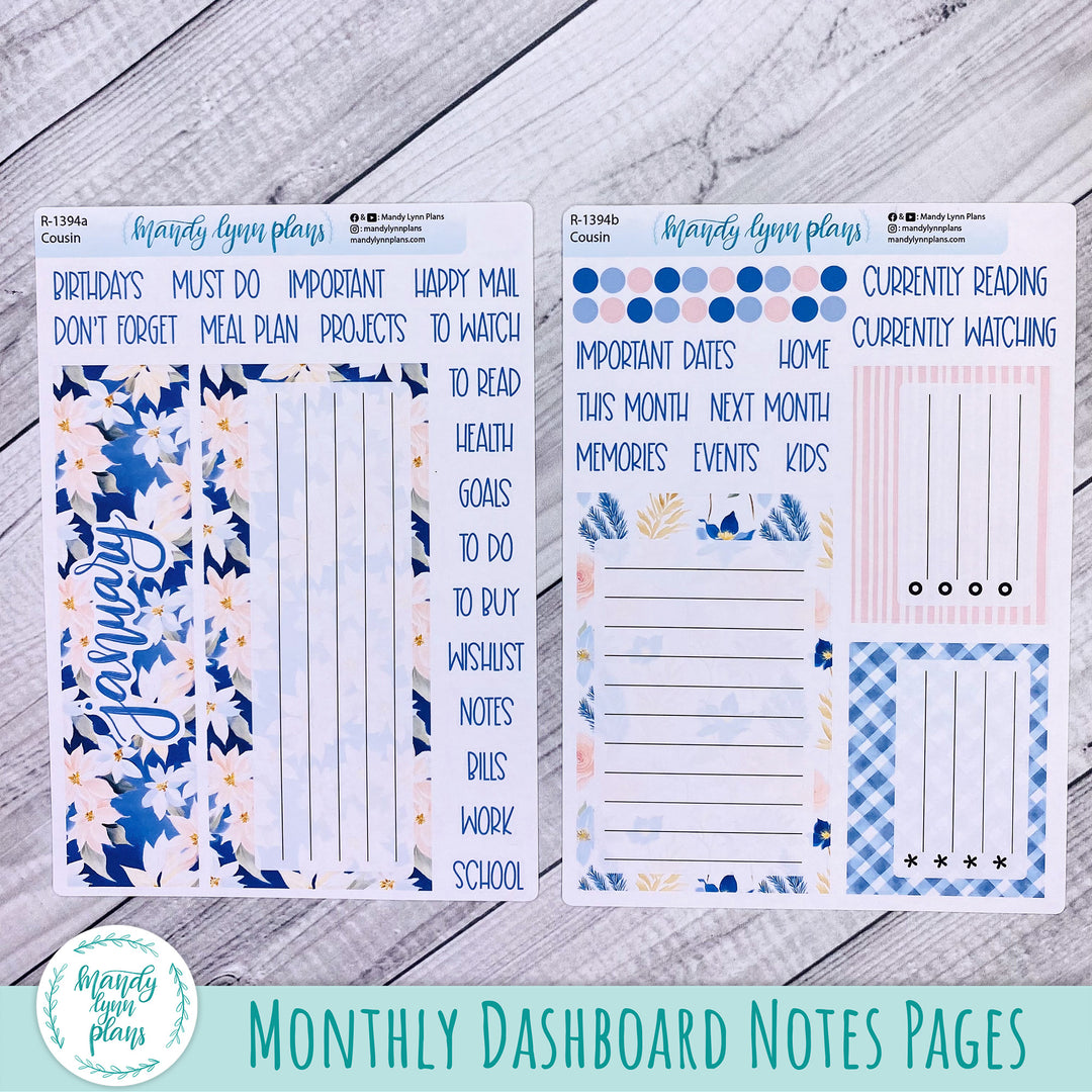 January Dashboard Kit || Hobonichi, Sterling Ink, Wonderland 222, Plans by Just Scribble || Pretty in Pink || 394