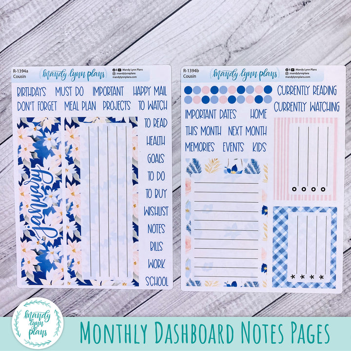 January Dashboard Kit || Hobonichi, Sterling Ink, Wonderland 222, Plans by Just Scribble || Pretty in Pink || 394