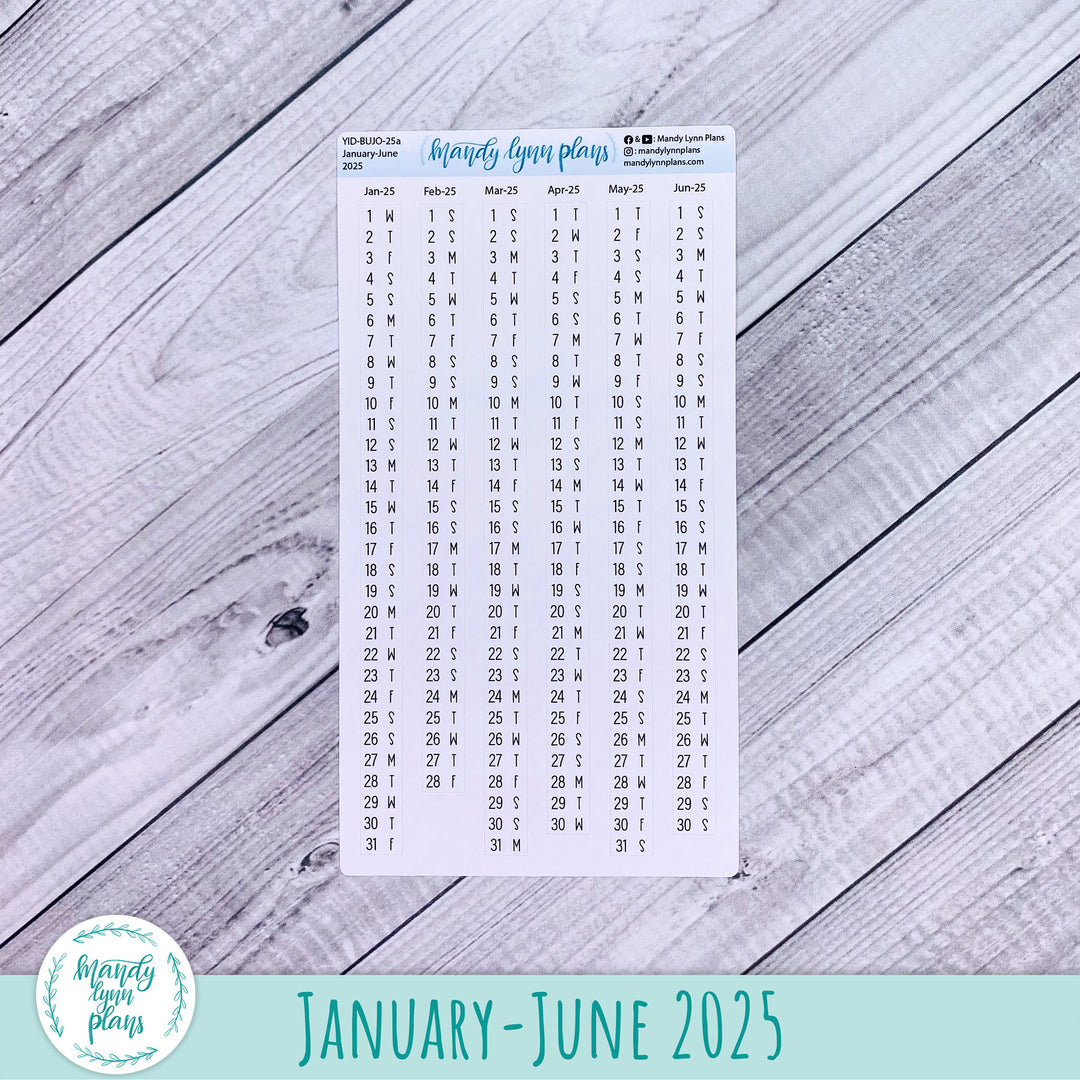 Yearly Index Number Day and Date Scripts || Bullet Journal 5.0mm Grid