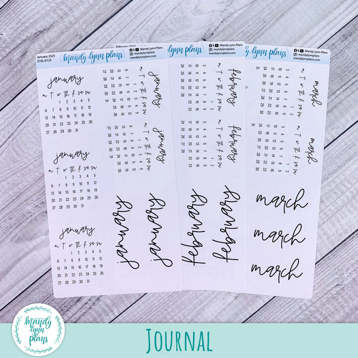 2025 Monthly Calendars || Monday Start