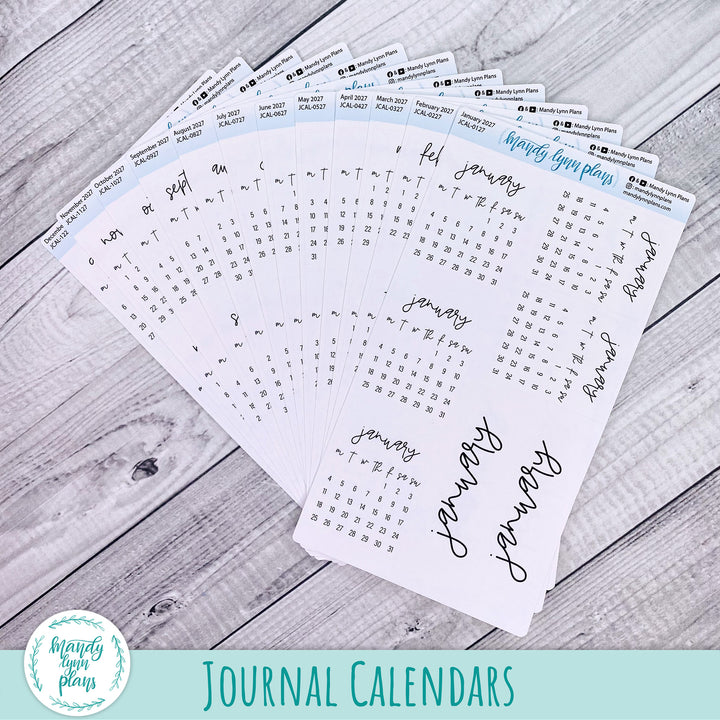 2027 Monthly Calendars || Monday Start