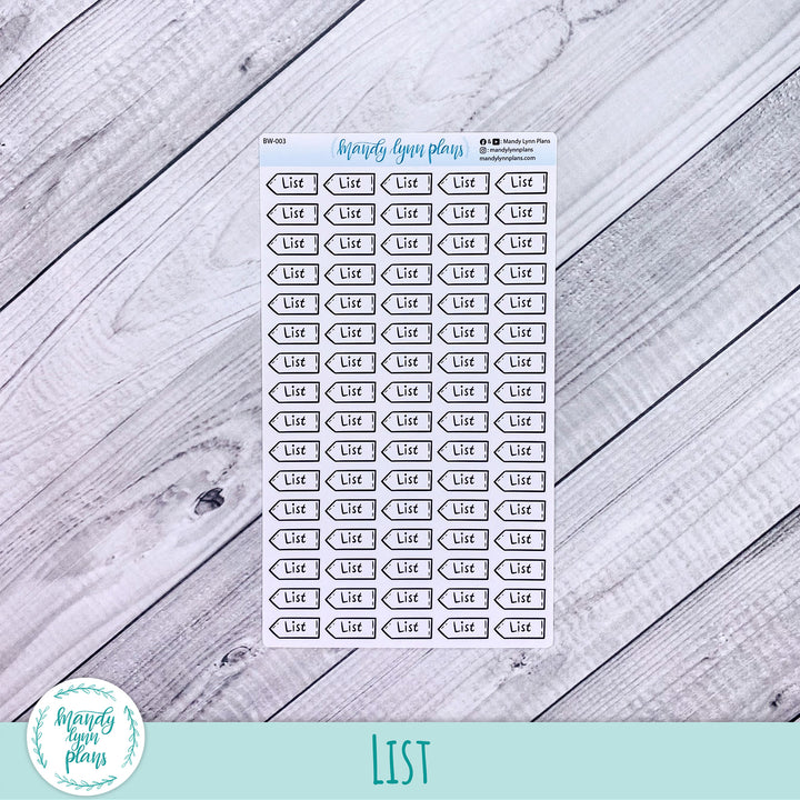 Black and White Script Doodles || Bullet Journal