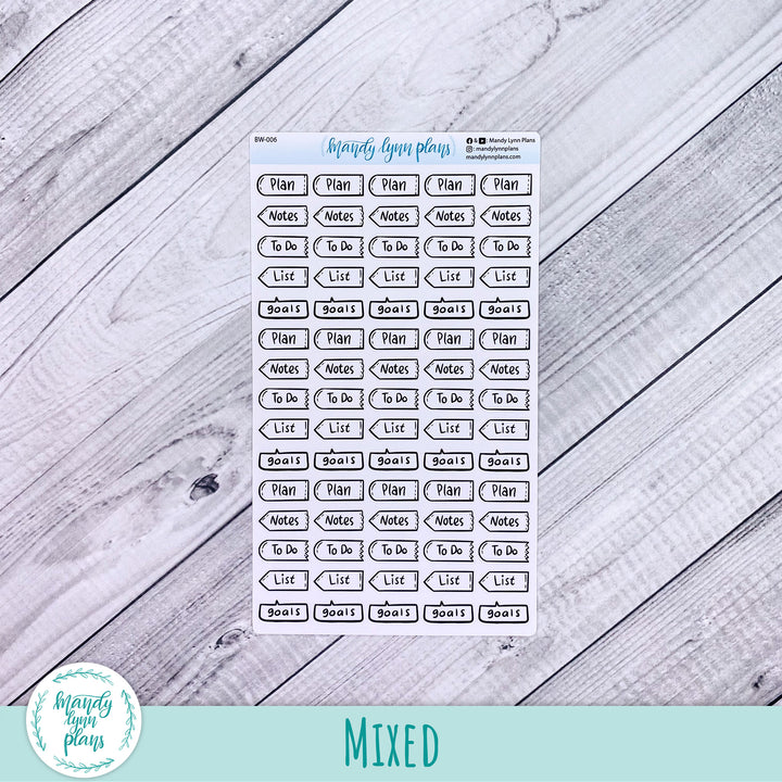 Black and White Script Doodles || Bullet Journal