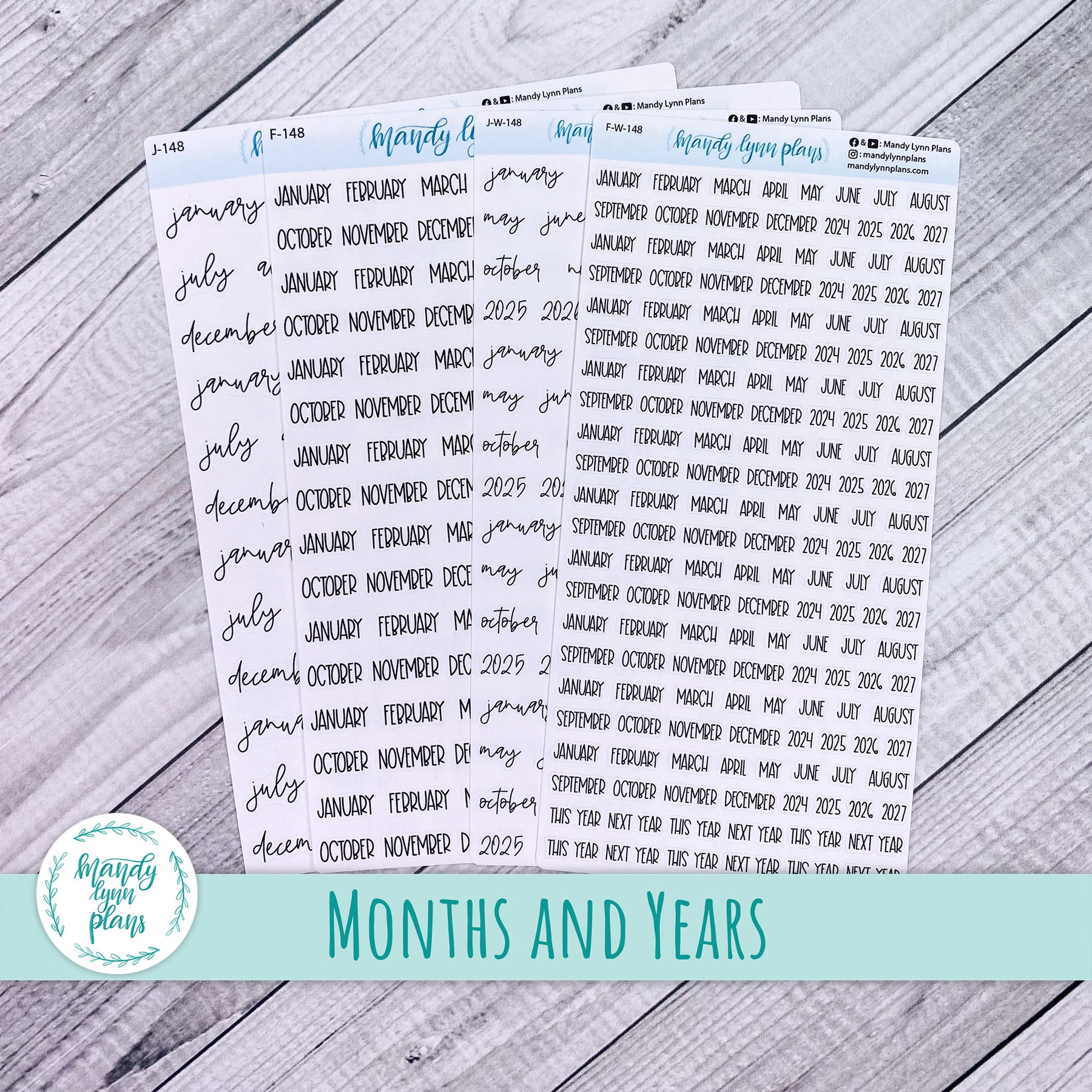 Script Minths Months and Years 2024, 2025, 2026, 2027 Scripts || 148 – Mandy Lynn Plans
