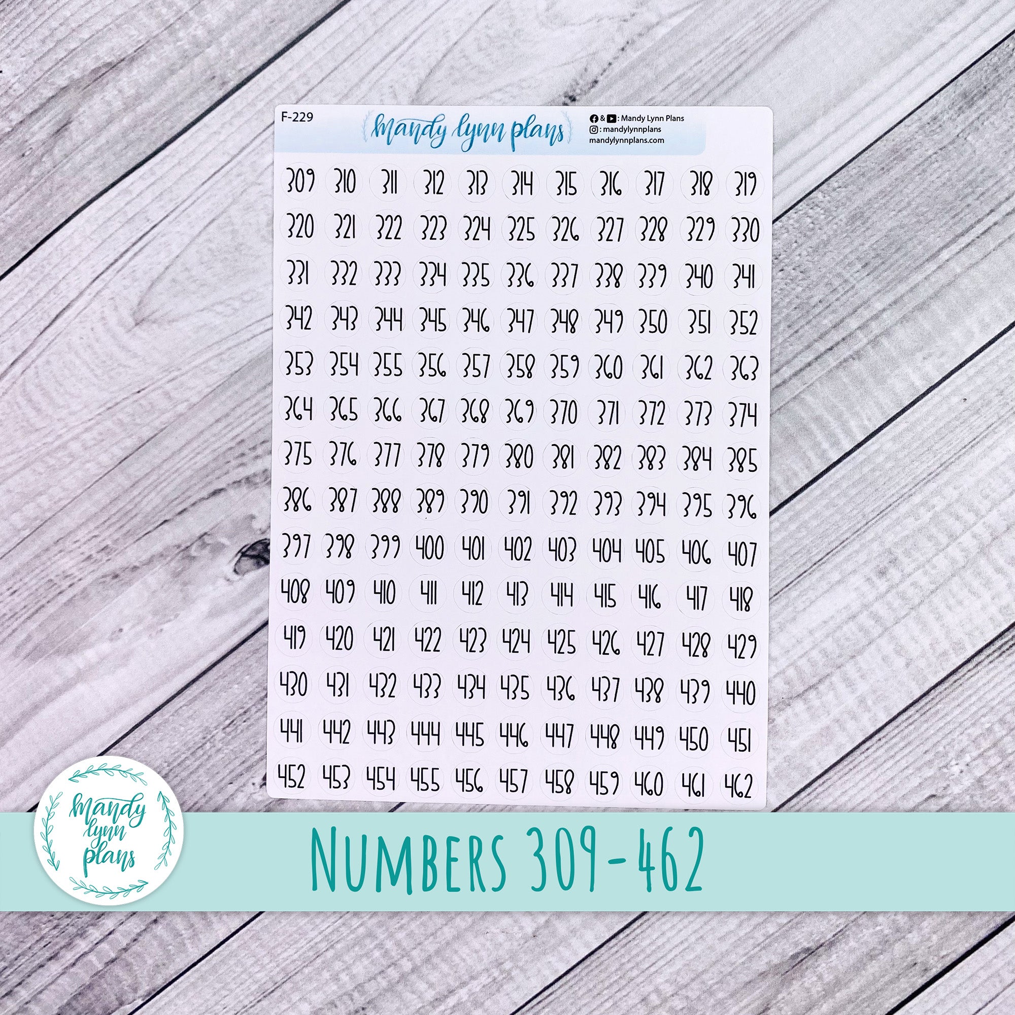 Numbers 309-462 Scripts || 229 – Mandy Lynn Plans