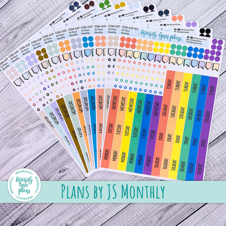 Sunday or Monday Start Plans by Just Scribble Monthly Day Cover Strips