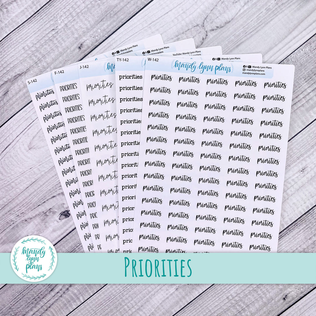 Priorities Scripts || 142
