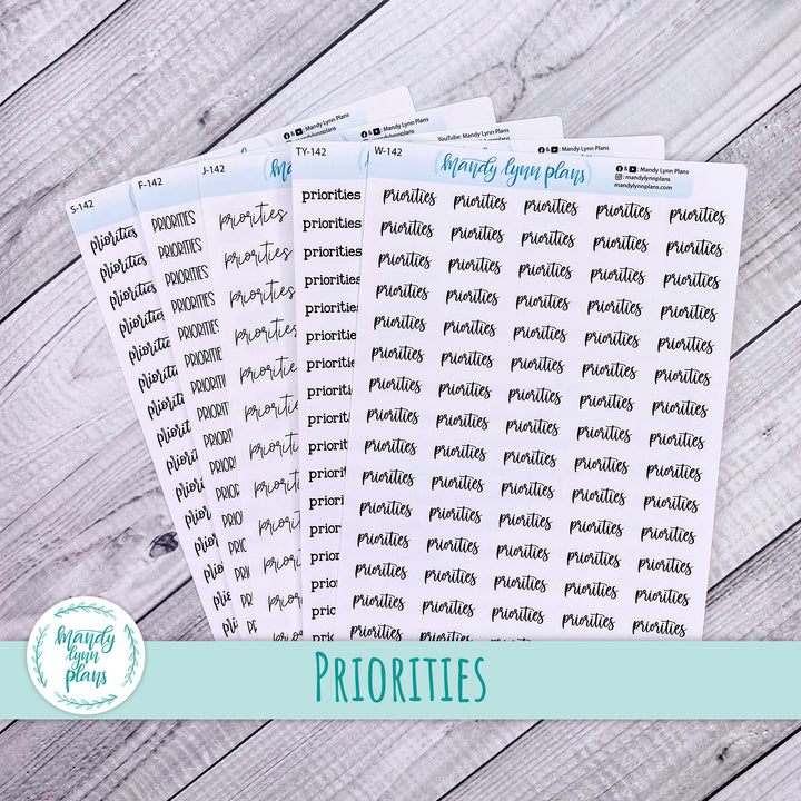 Priorities Scripts || 142