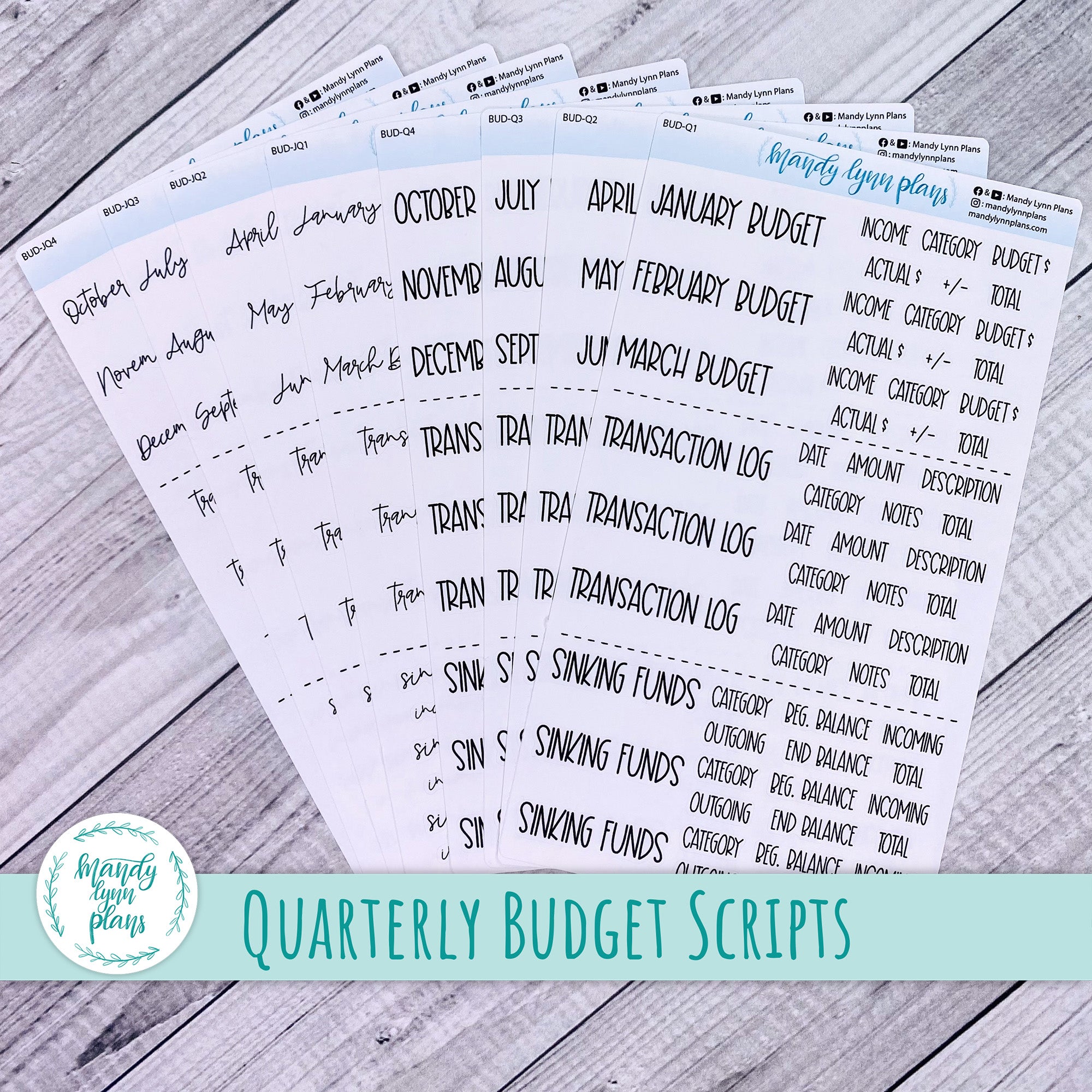 Script Budgets Quarterly Budget Scripts – Mandy Lynn Plans
