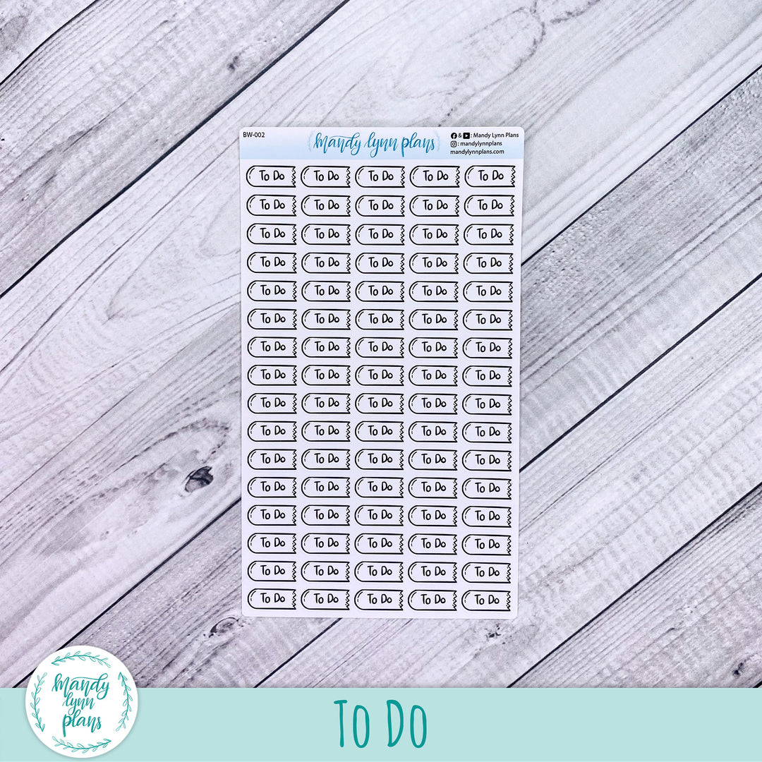 Black and White Script Doodles || Bullet Journal