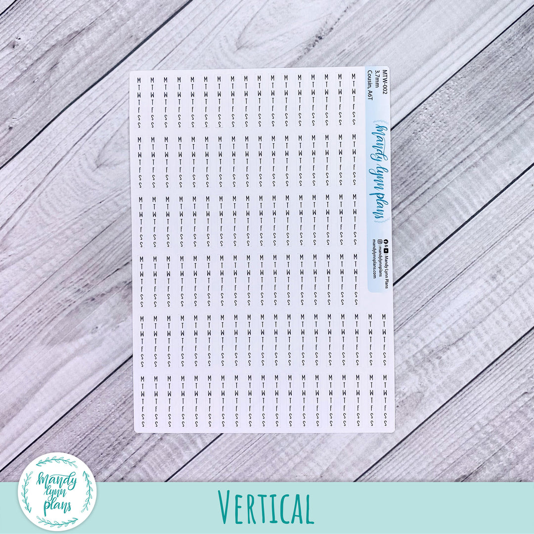 MTWTFSS Horizontal and Vertical Weekly Strips