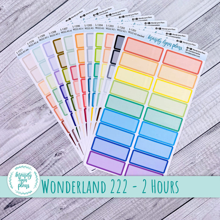 Updated 2025 Large Wonderland 222 A5, B6, and A6 Labels || Two Hour Weekly and Monthly