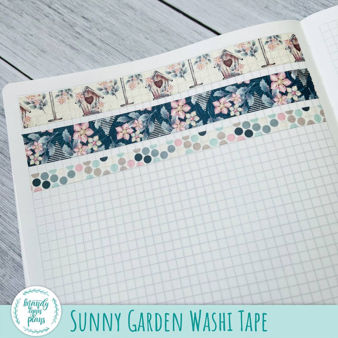 Set of 3 Washi Tape || Sunny Garden || Silver Foiled