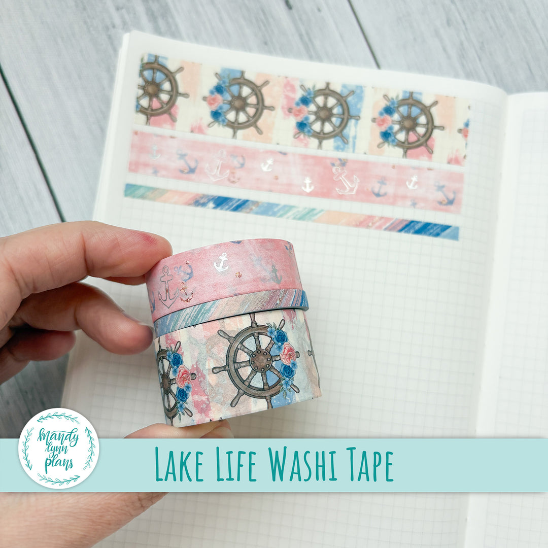 Set of 3 Washi Tape || Lake Life || Silver Holographic Foiled